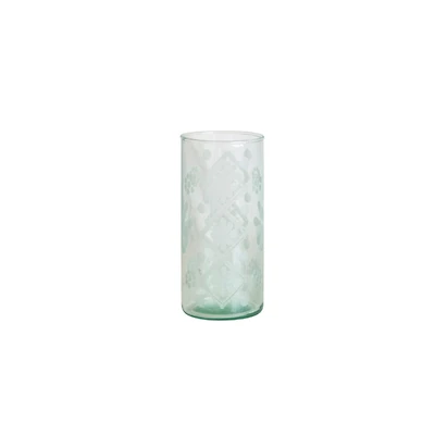 Hello Honey® Clear Etched Glass Hurricane Vase
