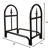 Hastings Home Black Finial Indoor Firewood Storage Rack