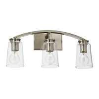 Hello Honey® Robert Stevenson Lighting Laguna Metal & Clear Glass 3-Light Vanity