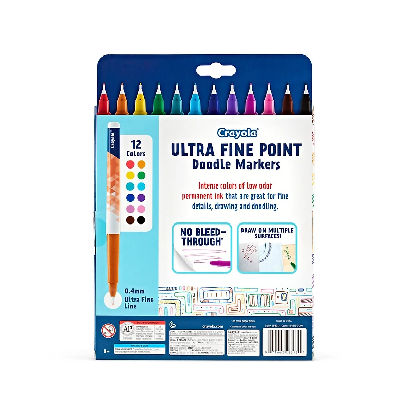 Crayola® Ultra Fine Point Doodle Markers, 12ct.