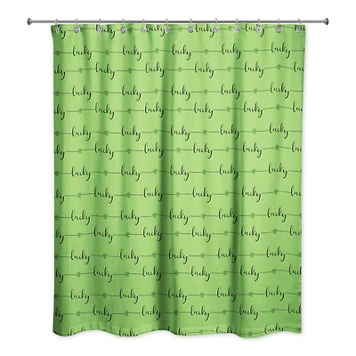 Lucky Script 71" x 74" Shower Curtain