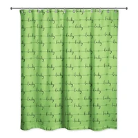 Lucky Script 71" x 74" Shower Curtain