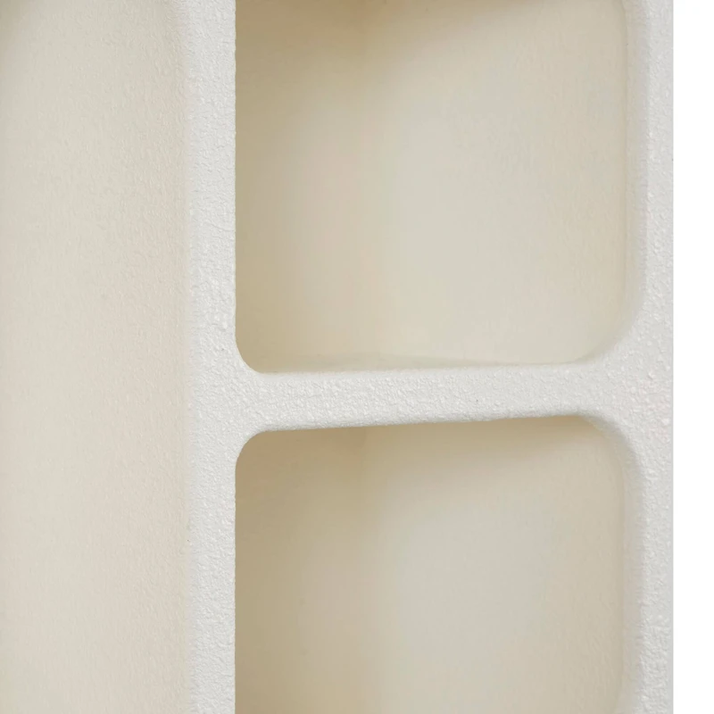 24" Cream Geometric Arched Wall Shelf