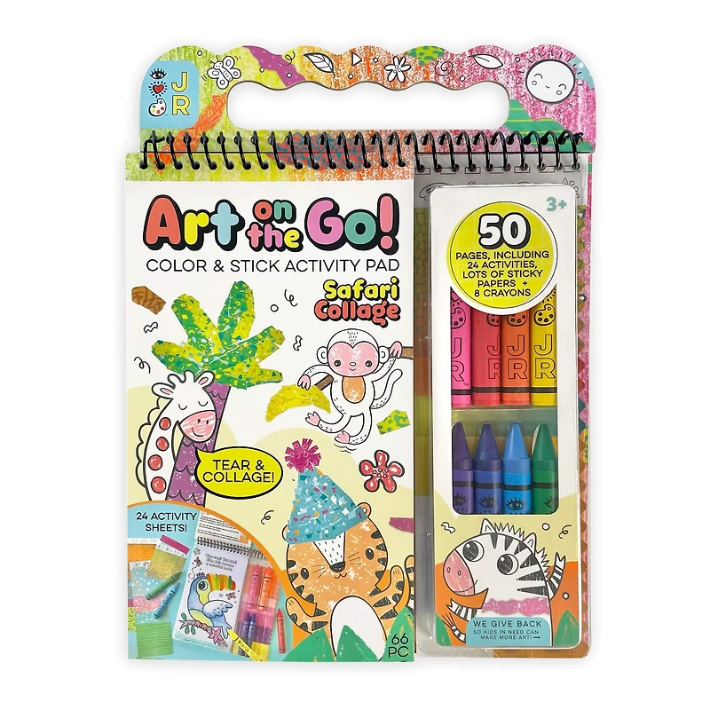 Bright Stripes iHeartArt Art on the Go! Safari Collage Activity Pad