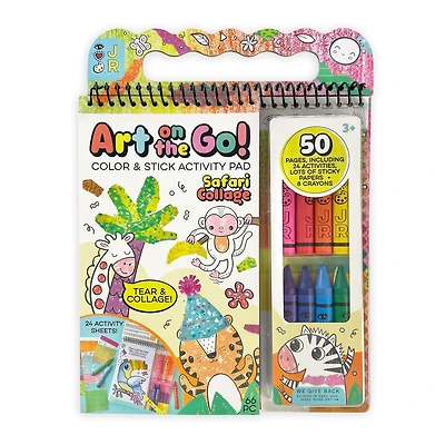 Bright Stripes iHeartArt Art on the Go! Safari Collage Activity Pad