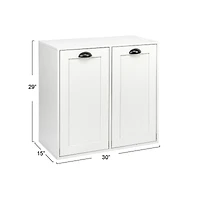 Household Essentials 30" Scandi White Finish Laundry Sorter Cabinet