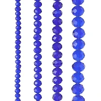 12 Packs: 4 ct. (48 total) Blue Faceted Glass Rondelle Beads by Bead Landing™