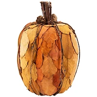 10" Orange & Brown Fall Harvest Tabletop Pumpkin