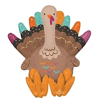 21" Give Thanks Turkey Sitter Foil Balloon