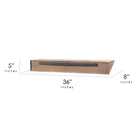 Natural Wedge Wood Floating Wall Shelf