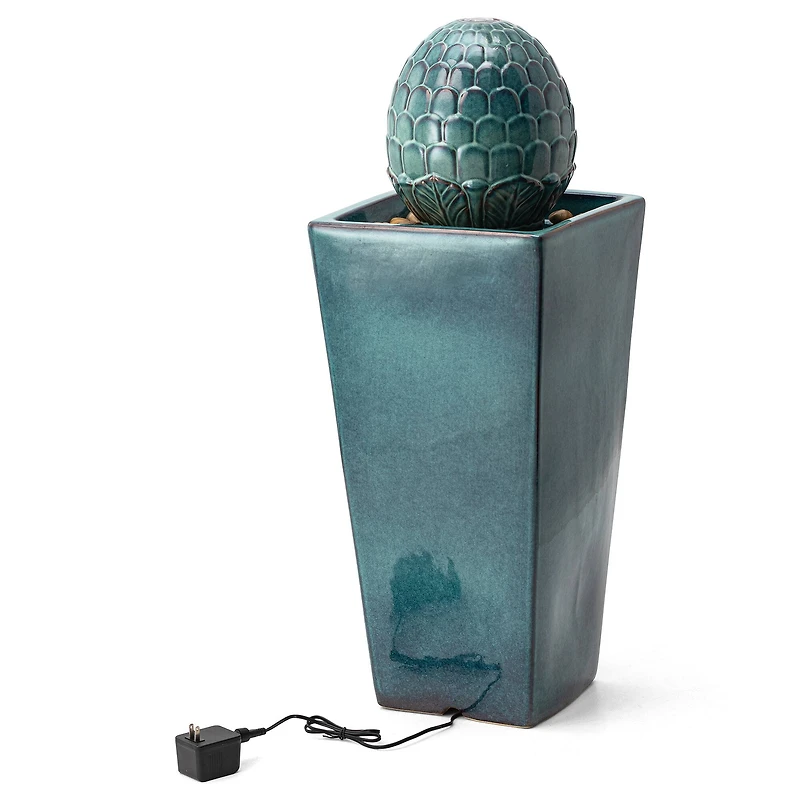 Glitzhome® 36" LED Artichoke Pedestal Ceramic Fountain