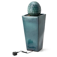 Glitzhome® 36" LED Artichoke Pedestal Ceramic Fountain