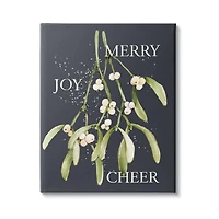 Stupell Industries Merry Joy Cheer Holly Berries Canvas Wall Art