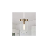 Hello Honey® Atwood Brushed Bronze Modern Minimalist Glass & Metal Ceiling Light