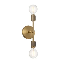 Hello Honey® Maxim 19" Gold Modern Minimalist Metal Exposed 2-Bulb Wall Sconce