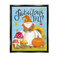 Stupell Industries Fabulous Fall Gnome Framed Floater Canvas Wall Art