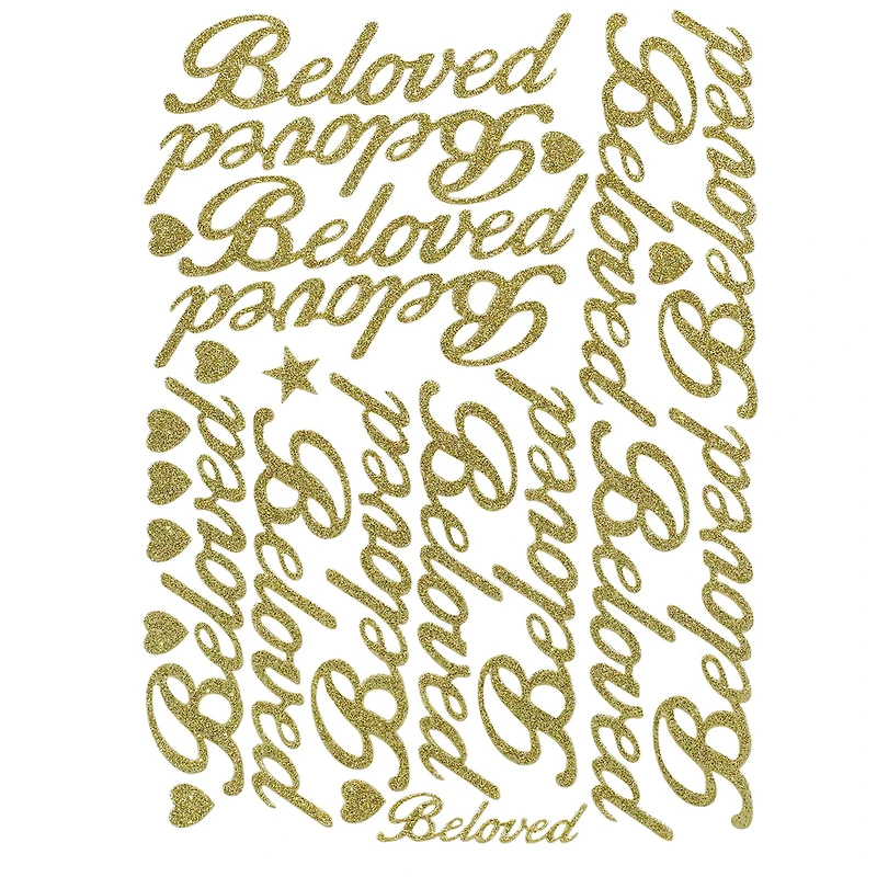 JAM Paper Beloved Gold Standard Script Stickers