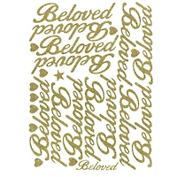 JAM Paper Beloved Gold Standard Script Stickers