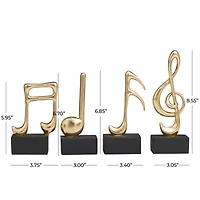 Novogratz Gold Musical Notes Sculpture Set