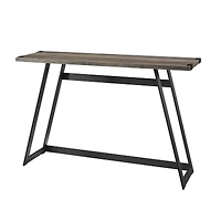 Walker Edison Gray Wash Faux Wrap Modern Industrial Entry Table