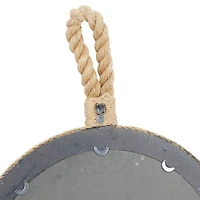 34" Tan Round Coastal Wall Mirror