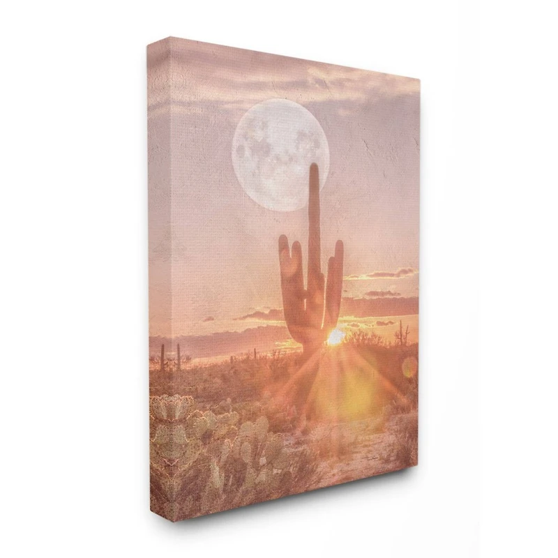 Stupell Industries Sunset Moonrise Canvas Wall Art