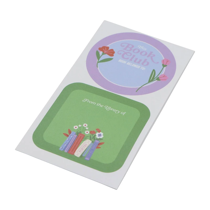 Purple & Green Bookplate Stickers by Fab Finds