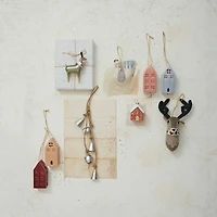 Hello Honey® 10" Handmade Wool Felt Reindeer Head Ornament with Embroidery