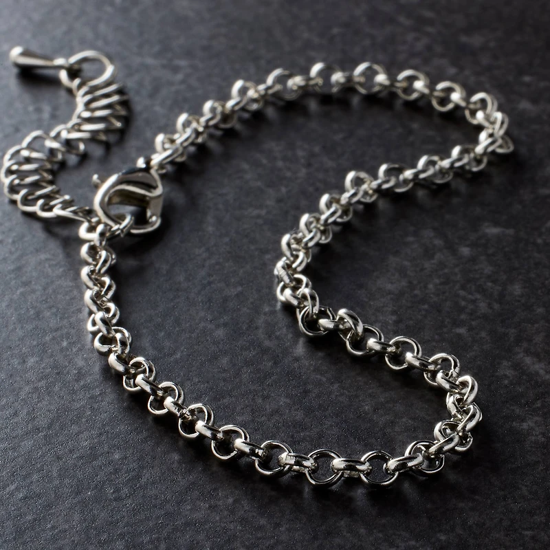 7.5" Rhodium Rolo Chain Bracelet by Bead Landing™