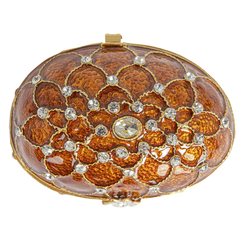 Hello Honey® 3.5" Amber Jeweled Egg Trinket Box