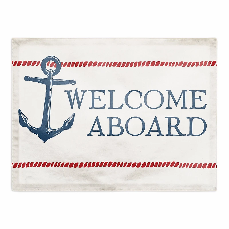18" Welcome Aboard Poly Twill Placemat