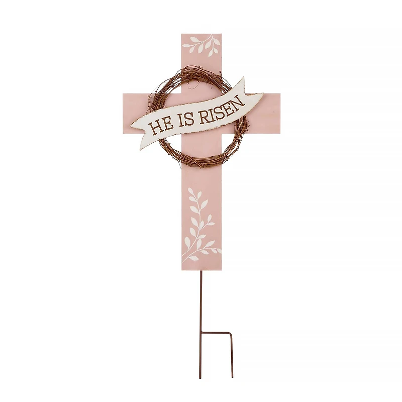 Glitzhome® 32" Easter He is Risen Yard Stake
