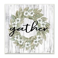 Stupell Industries Gather Floral Wreath Wall Plaque
