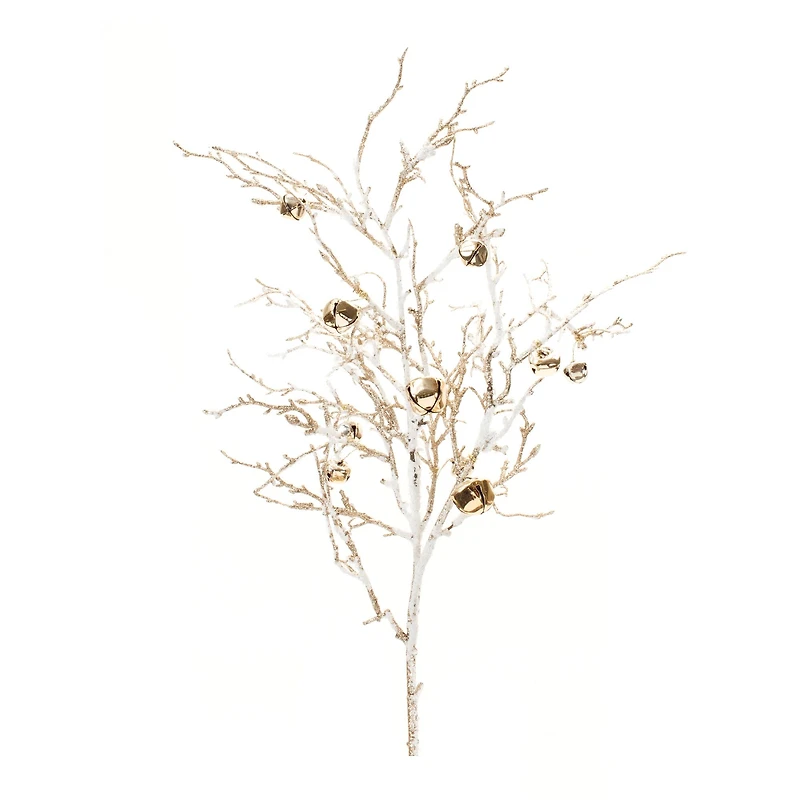 Flocked Sleigh Bell Twig Branches, 2ct.