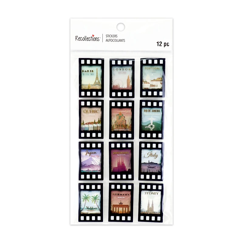 World Cities Film Strip Dimensional Stickers by Recollections™