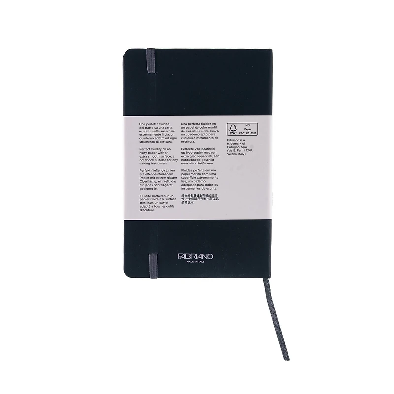 Fabriano® Ispira Black Hard-Cover Dotted Notebook