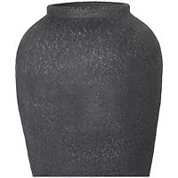 20" Black Ceramic Textured Vase