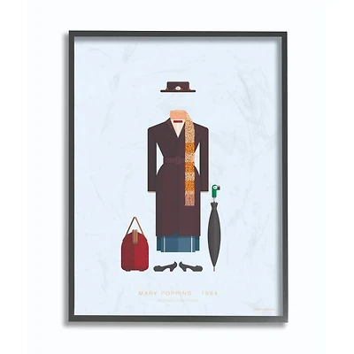 Stupell Industries Mary Poppins Fashion Design Wall Accent with Black Frame