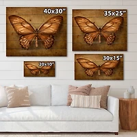 Designart - Vintage Butterfly In Earth Tones