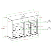 Walker Edison 48" Brushed White Sliding Glass Door Sideboard