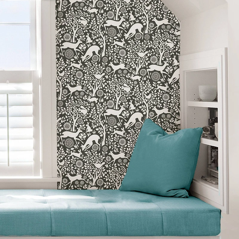 NuWallpaper Charcoal Merriment Peel & Stick Wallpaper