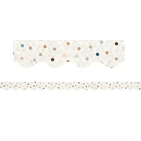 Teacher Created Resources Everyone is Welcome Dots Scalloped Border Trim, 210ft.