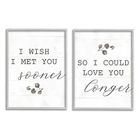 Stupell Industries I Wish I Met You Sooner So I Could Love You Longer Gray Framed Wall Art Set