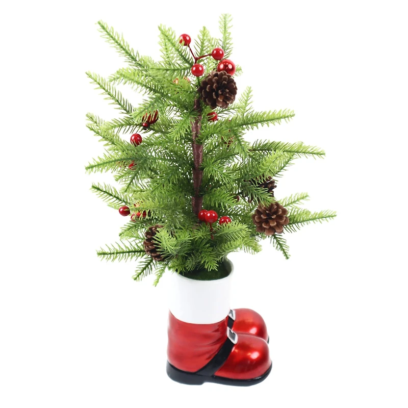 23" Christmas Tree in Santa Boot Pot Tabletop Décor by Ashland®
