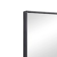 Black Contemporary Wall Mirror, 18" x 1" x 36"