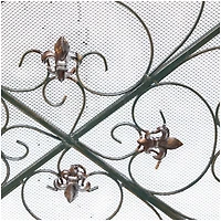 52" Green Metal Fireplace Screen