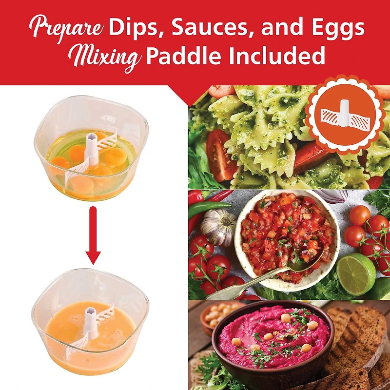 Brentwood Food Processor With 8-Cup Storage Container, Stainless Steel Blades & Paddle Mixer