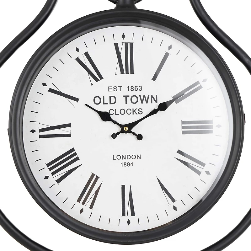 6.75ft. Black Metal Clock