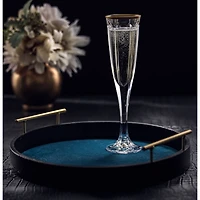 JoyJolt® 4.3oz. Gold Rimmed Windsor Crystal Champagne Flutes, 2ct.