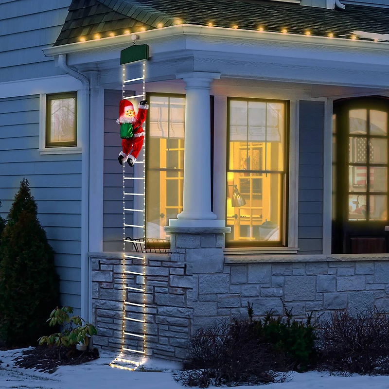 Mr. Christmas 10ft. Rope Ladder with Outdoor Animated Climbing Santa